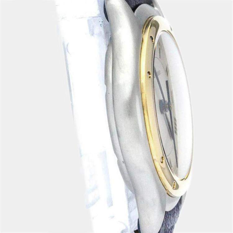Pre Owned Cartier Silver 18k Yellow Gold And Stainless Steel Panthere Cougar Quartz Women's Wristwatch 26 mm