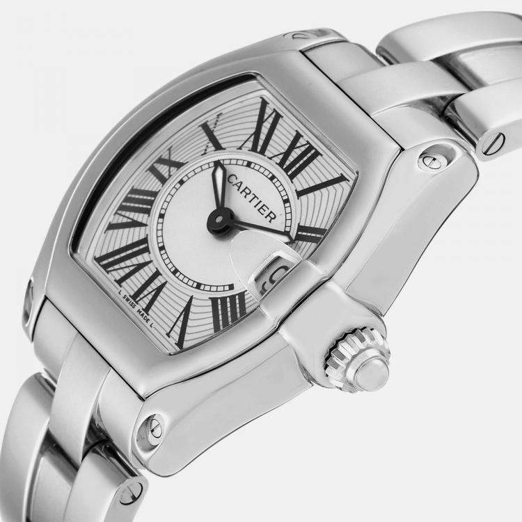 Cartier Roadster Small Silver Dial Steel Ladies Watch W62016V3 36