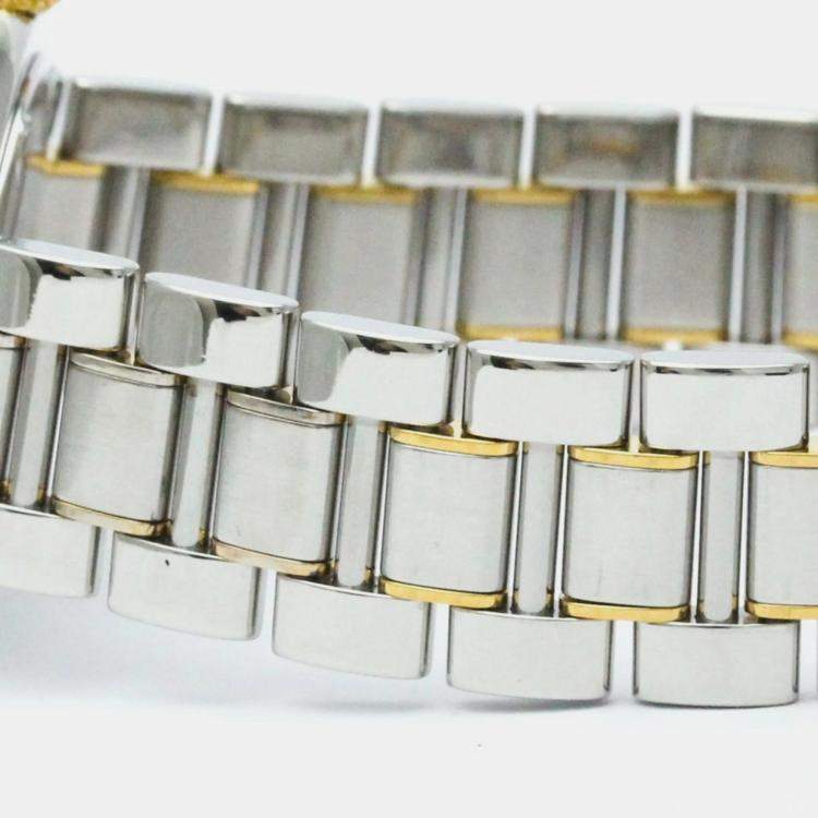 Pre Owned Cartier Silver Yellow Gold Plated Stainless Steel Must 21 W10072R6 Quartz Women's Wristwatch 31 mm