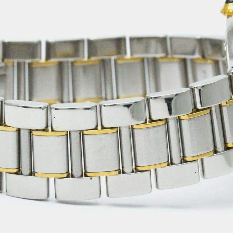 Pre Owned Cartier Silver Yellow Gold Plated Stainless Steel Must 21 W10072R6 Quartz Women's Wristwatch 31 mm