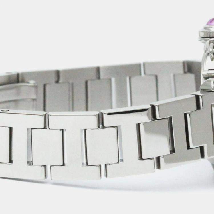 Pre Owned Cartier Pink Stainless Steel Miss Pasha W3140008 Quartz Women's Wristwatch 27 mm