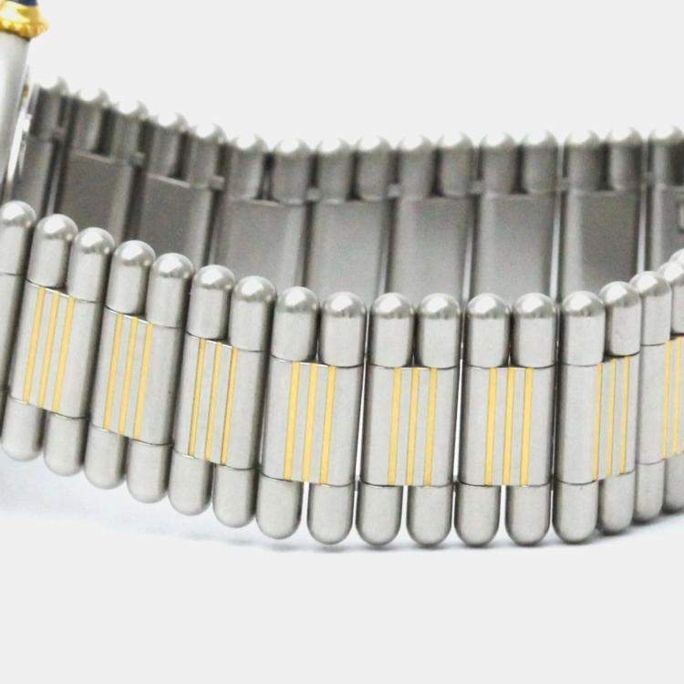 Pre Owned Cartier Silver 18k Yellow Gold Plated Stainless Steel Must 21 W10050F4 Women's Wristwatch 30 mm