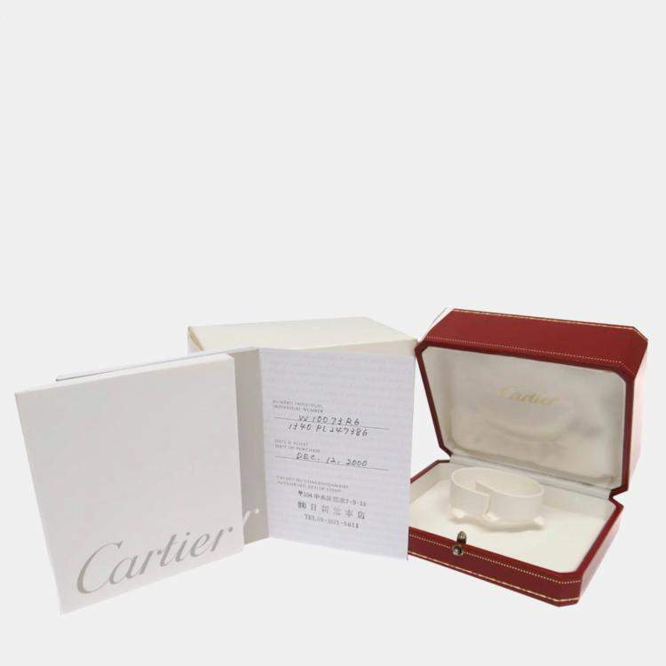Pre Owned Cartier Silver Yellow Gold Plated Stainless Steel Must 21 de Cartier W10073R6 Women's Wristwatch 28 mm