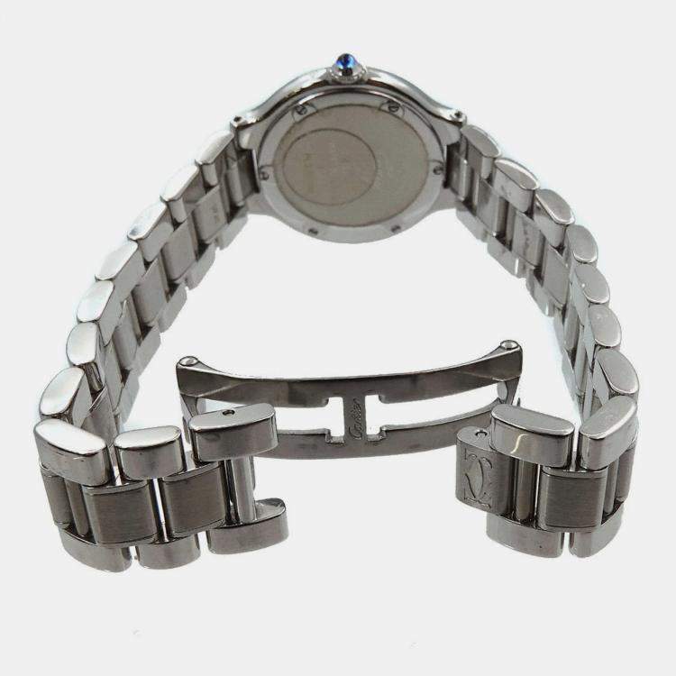 Pre Owned Cartier Silver Stainless Steel Must 21 de Cartier W10109T2 Quartz Women's Wristwatch 28 mm