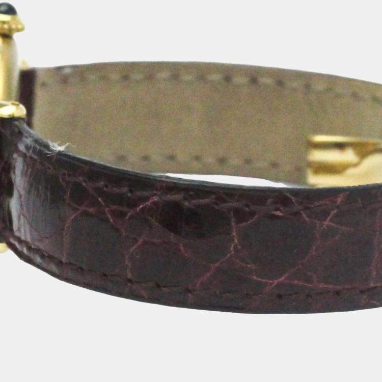 Pre Owned Cartier Ivory Gold Plated Must de Cartier Colisee BF569416 Women's Wristwatch 24mm