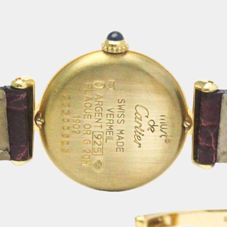 Pre Owned Cartier Ivory Gold Plated Must de Cartier Colisee BF569416 Women's Wristwatch 24mm