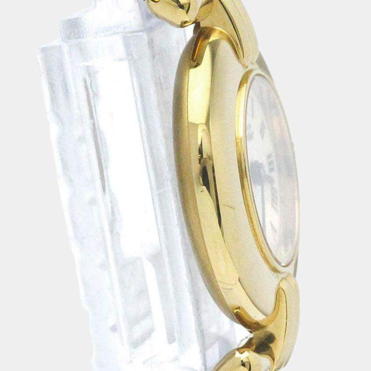 Pre Owned Cartier Ivory Gold Plated Must de Cartier Colisee BF569416 Women's Wristwatch 24mm