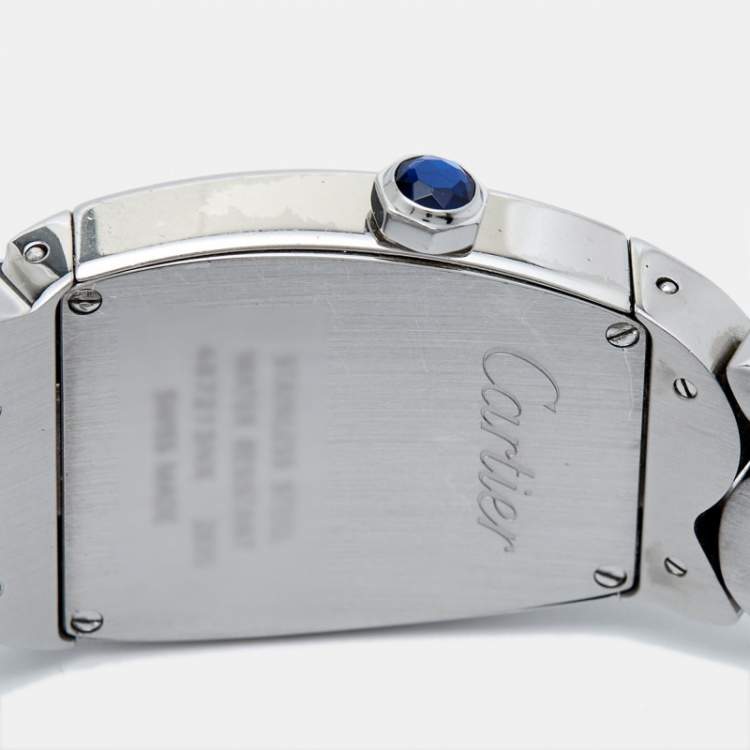 Pre Owned Cartier Silver Stainless Steel Diamond La Dona W660022I Women's Wristwatch 28 mm
