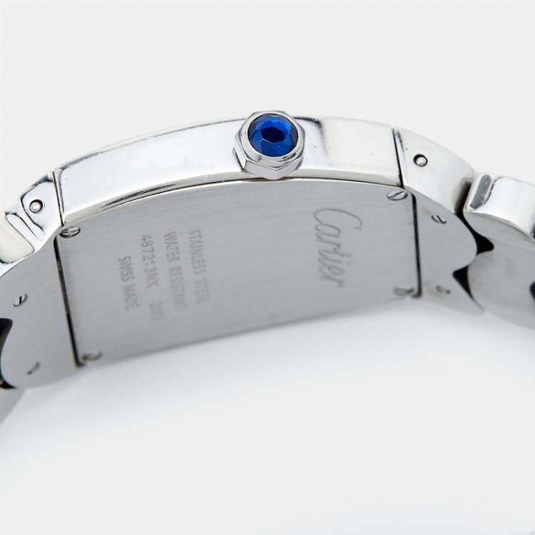 Pre Owned Cartier Silver Stainless Steel Diamond La Dona W660022I Women's Wristwatch 28 mm