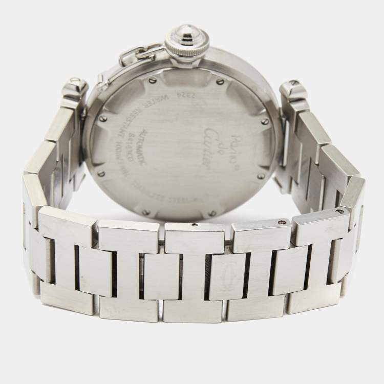 Pre Owned Cartier Black Stainless Steel Pasha W31043M7 Women's Wristwatch 35 mm