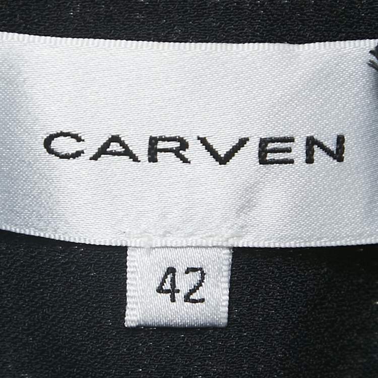 Pre Owned Carven Black Embellished Crepe Sans Manche Sleeveless Maxi Dress M