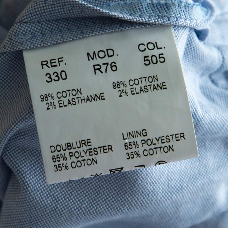 Pre Owned Carven Blue Chambray Gathered Waist Sleeveless Dress M