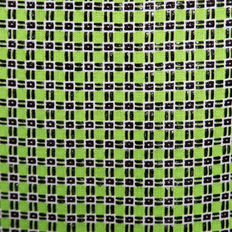 Pre Owned Carven Kiwi Green Textured Checkered Pencil Skirt S