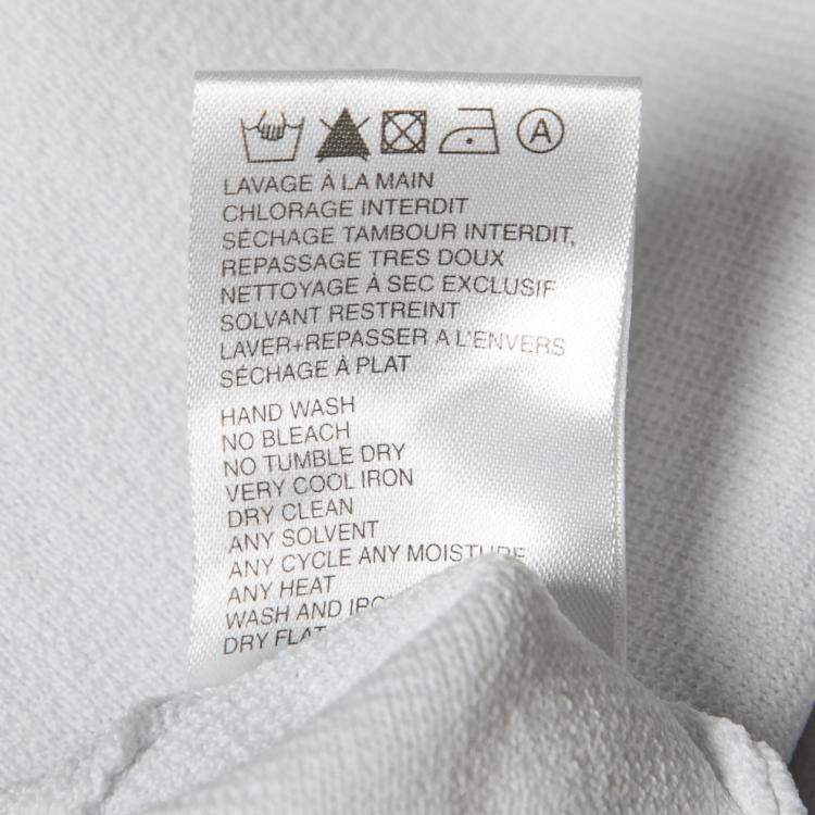 Pre Owned Carven White Rib Knit Belted Short Sleeve Skater Dress L