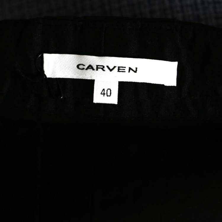 Pre Owned Carven Black Textured High Waist Cloque Shorts M