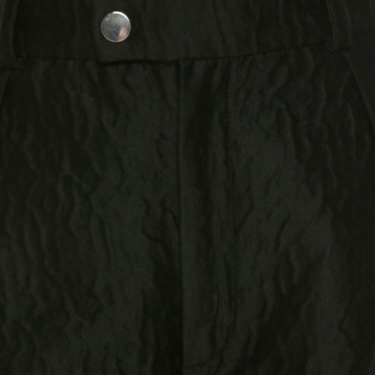 Pre Owned Carven Black Textured High Waist Cloque Shorts M