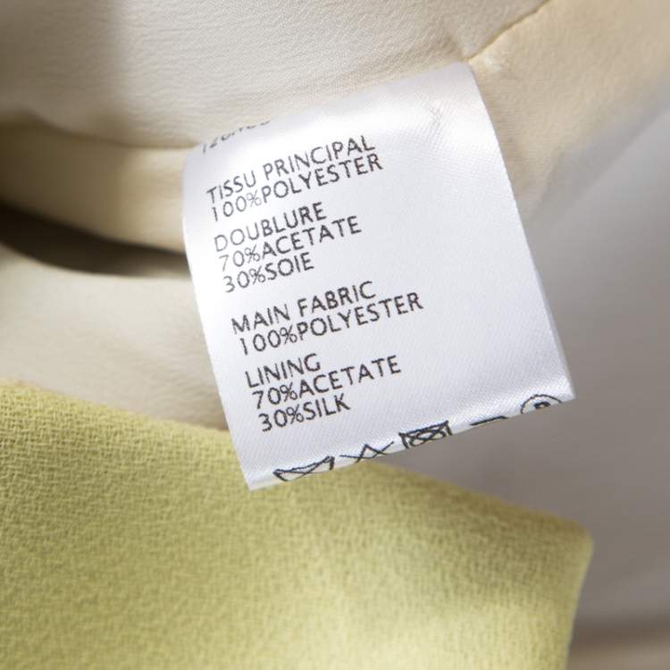 Pre Owned Carven Lime Green Crepe Scalloped Cross Over Crop Top M