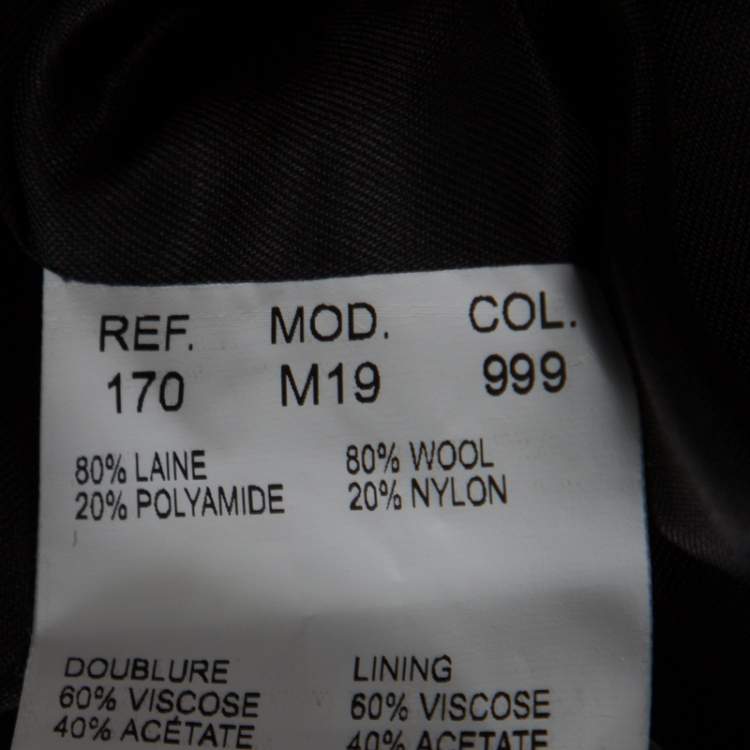 Pre Owned Carven Black Wool Double Breasted Coat L