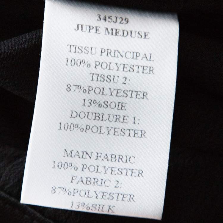 Pre Owned Carven Black Silk Satin and Tulle Embellished Detail Meduse Short Skirt M