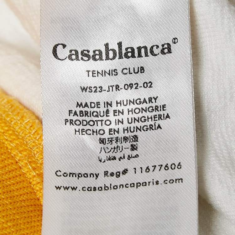 Pre Owned Casablanca White Monogram Embossed Terry Track Pants S