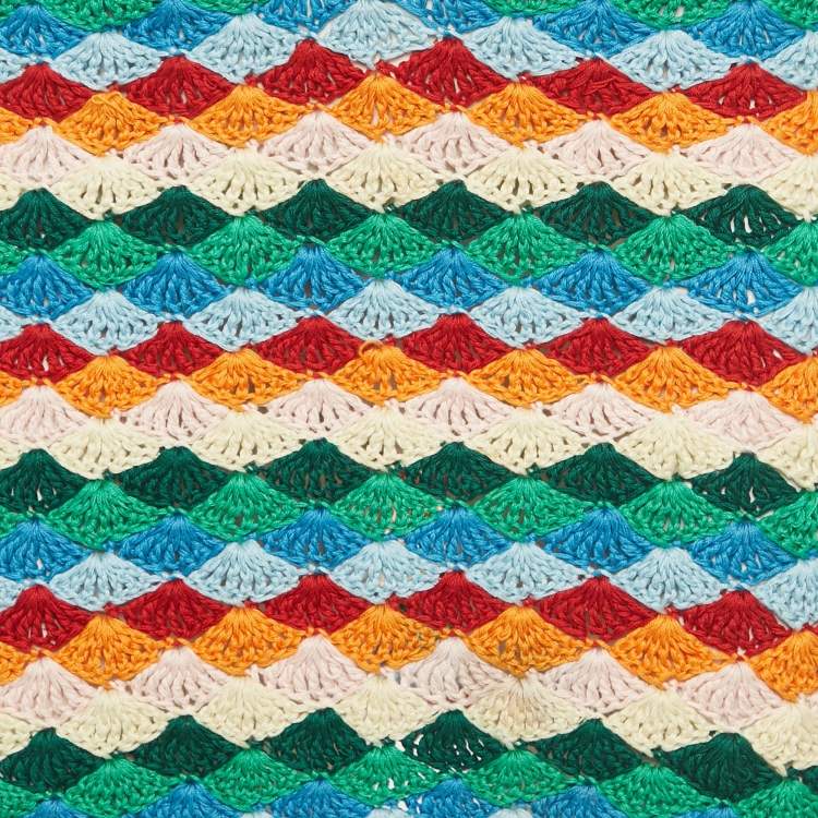 Pre Owned Casablanca Multicolor Crochet Cutout Detailed Mini Dress XS