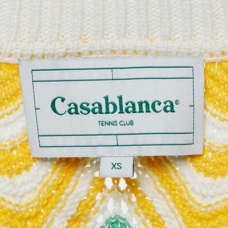 Pre Owned Casablanca Multicolor Gradient Wave Crochet Knit Sweater and Skirt Set XS