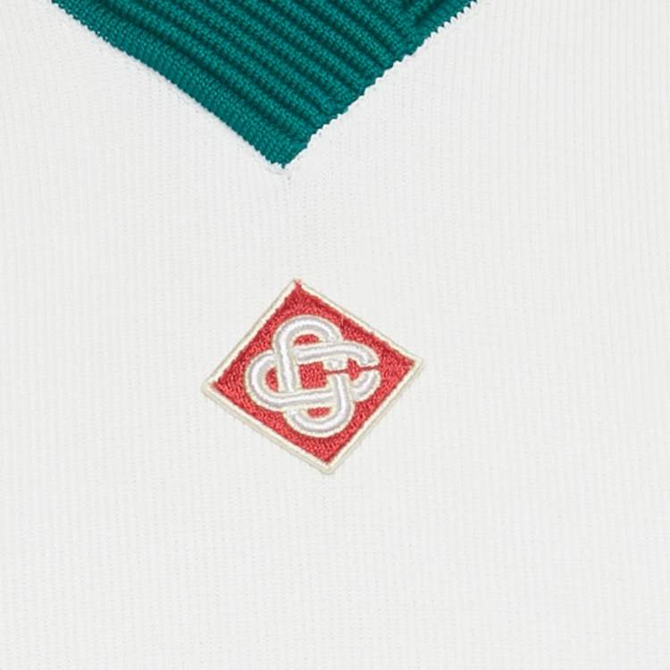 Pre Owned Casablanca White & Green Knit Draped Tennis Dress M