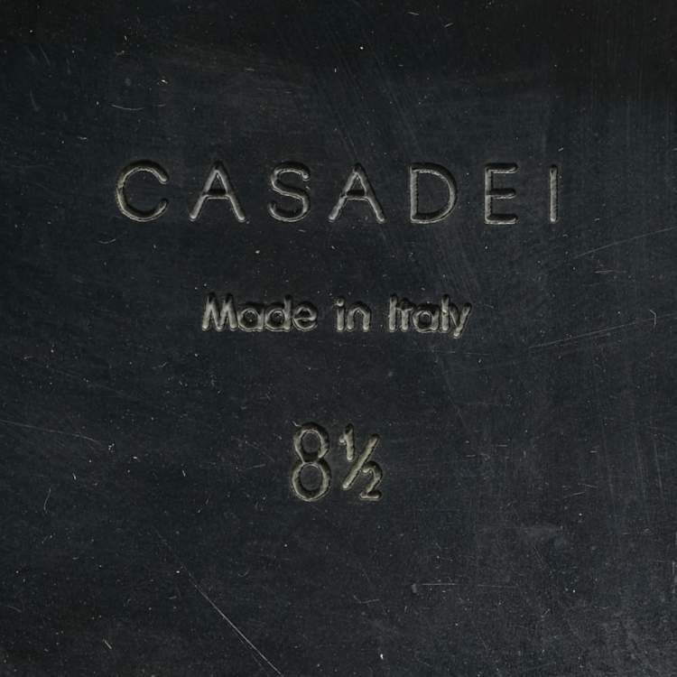 Pre Owned Casadei Black Suede Chain Detail Knee Length Boots Size 38.5