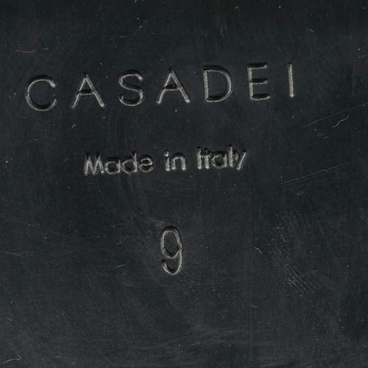 Pre Owned Casadei Black Suede Chain Detail Knee Length Boots Size 39