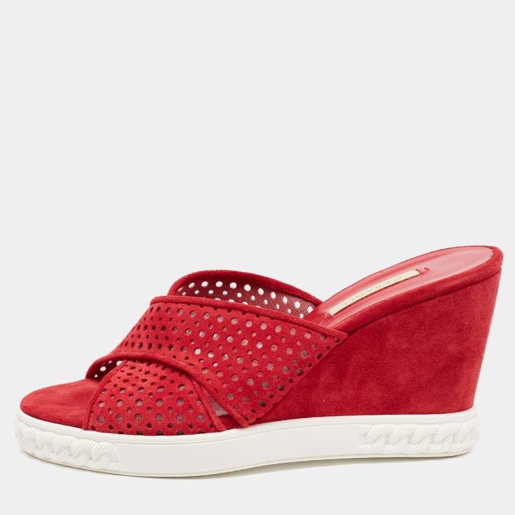 Women's Red Wedge Sandals