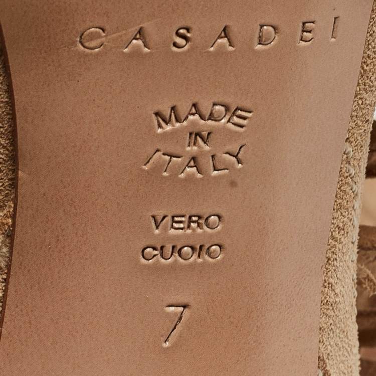 Pre Owned Casadei Brown Suede Ankle  Boots Size 37