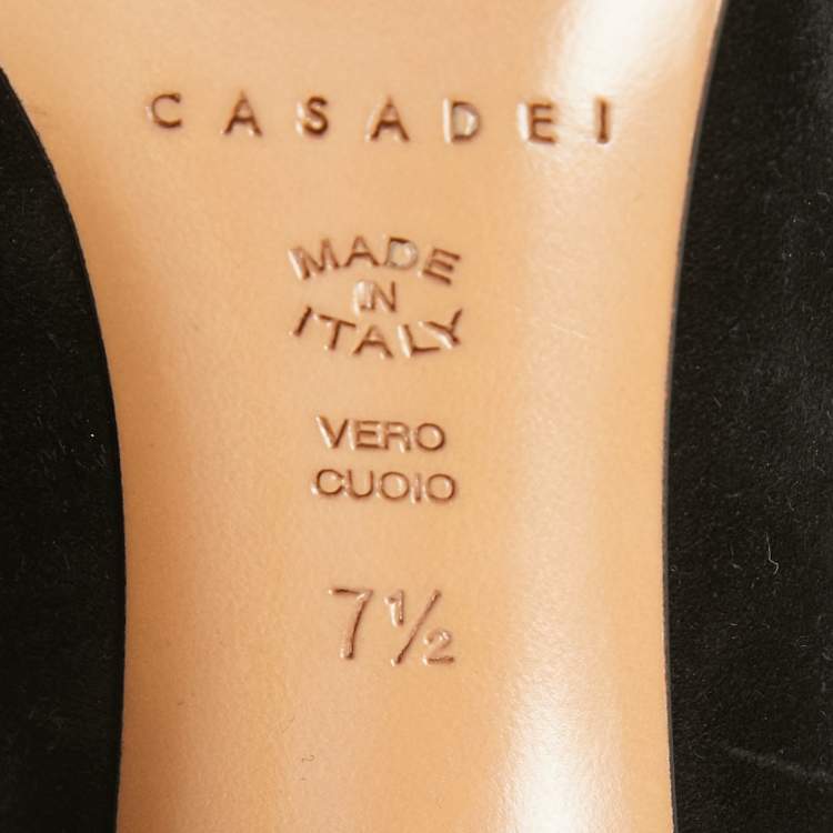 Pre Owned Casadei Black Suede Over The Knee Length Boots Size 37.5
