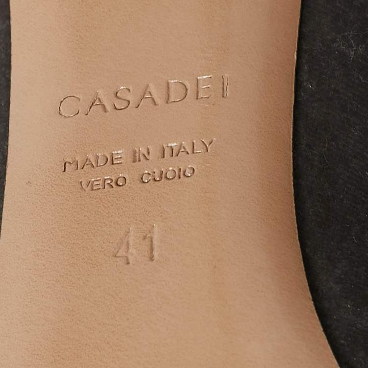 Pre Owned Casadei Green Velvet Blade Over The Knee Boots Size 41