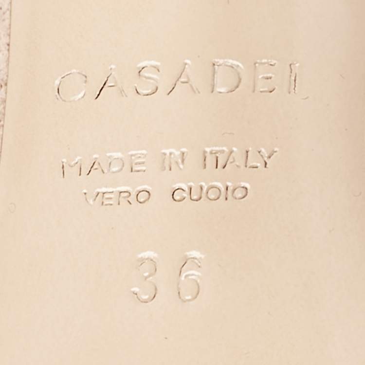 Pre Owned Casadei Beige Suede Thigh High Boots Size 36