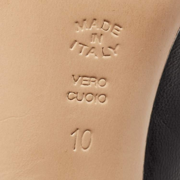 Pre Owned Casadei Black Leather Ankle Strap Pumps Size 40