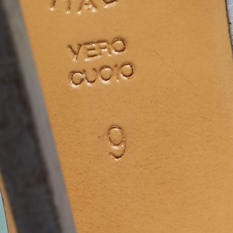 Pre Owned Casadei Silver Leather Peep Toe Pumps Size 39