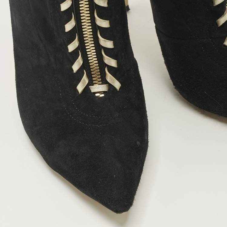 Pre Owned Casadei Black Suede Over The Knee Length Boots Size 38.5