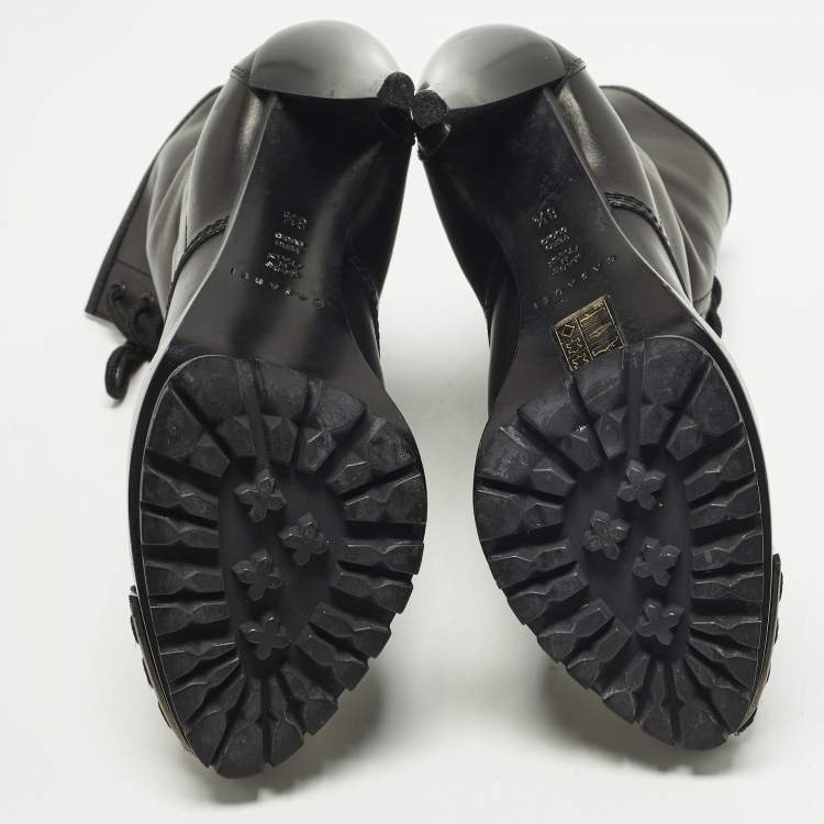 Pre Owned Casadei Size 38.5 Black Leather Ankle Length Boots