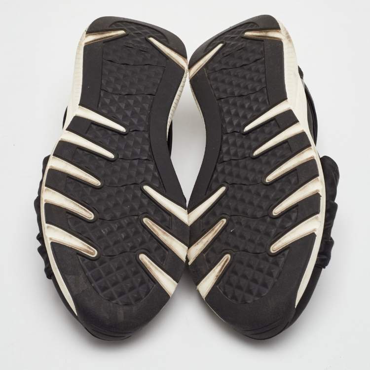 Pre Owned Casadei Size 35 Black Satin Slip On Sneakers