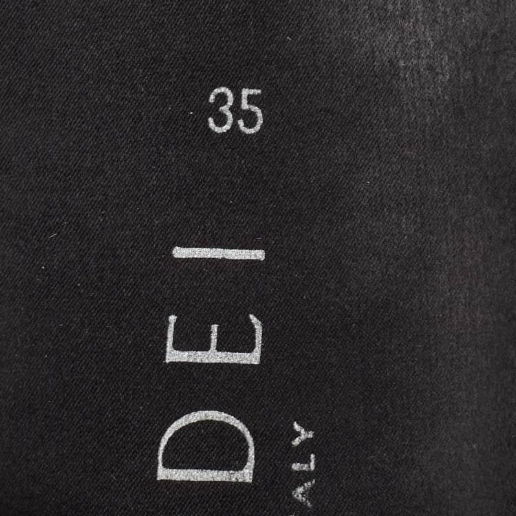 Pre Owned Casadei Size 35 Black Satin Slip On Sneakers