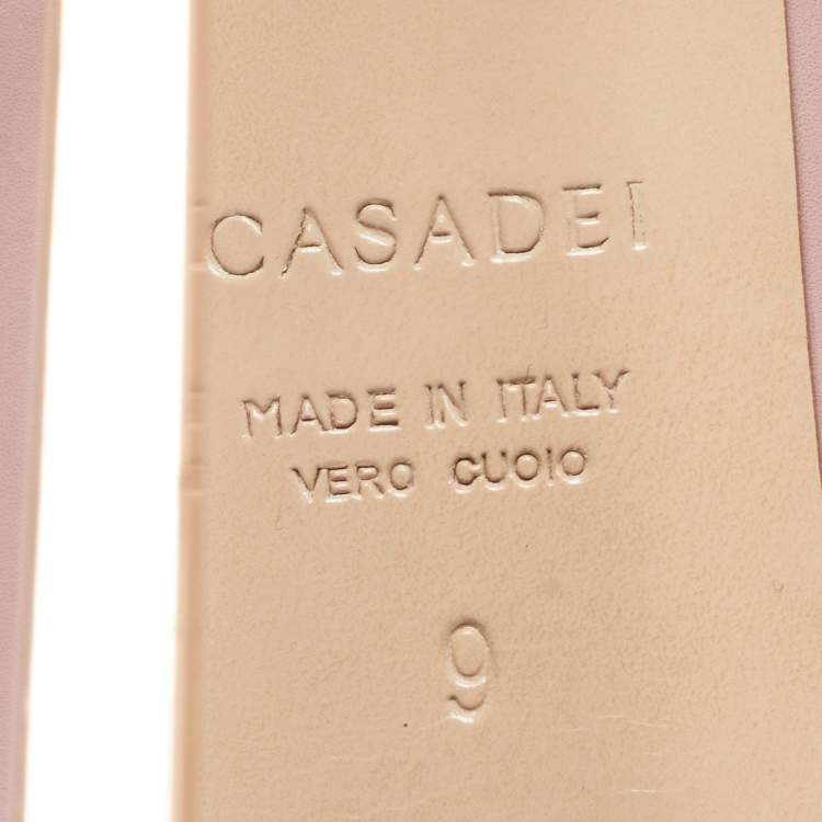 Pre Owned Casadei Size 39 Light Pink Leather Pointed Toe Pumps