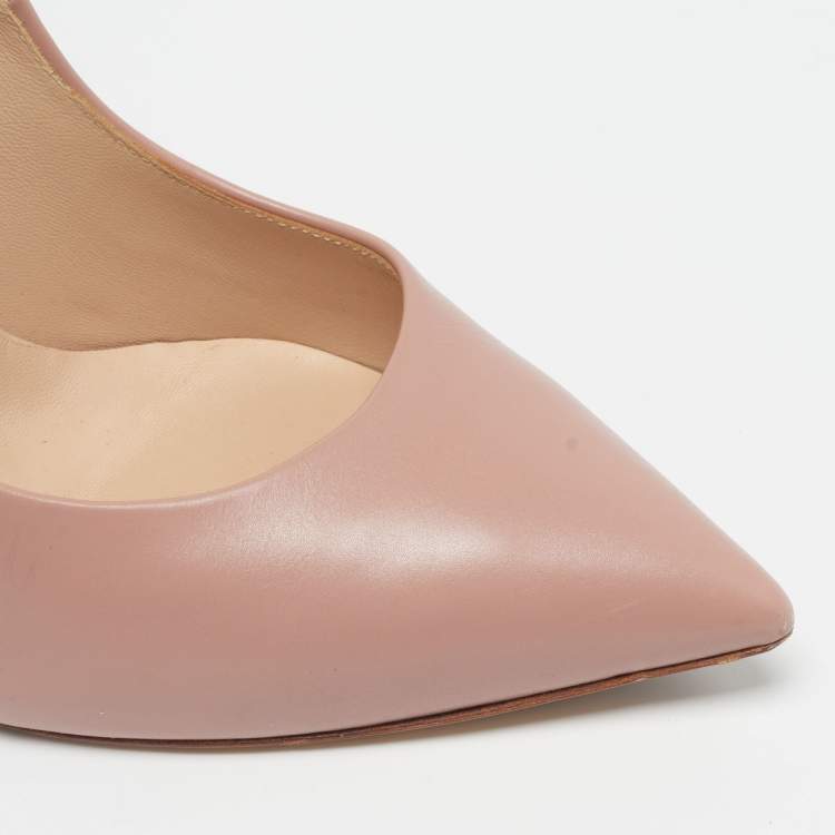 Pre Owned Casadei Size 39 Light Pink Leather Pointed Toe Pumps