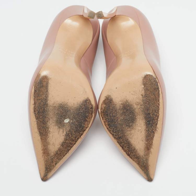 Pre Owned Casadei Size 39 Light Pink Leather Pointed Toe Pumps