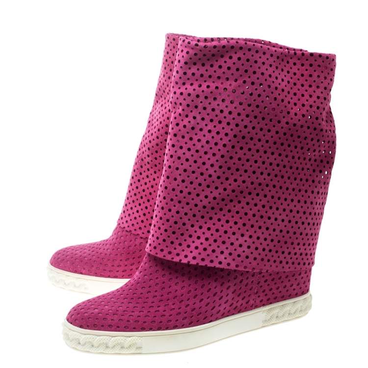 pink wedge boots