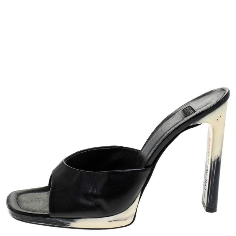 Pre Owned Casadei Black Leather Open Toe Sandals Size 41