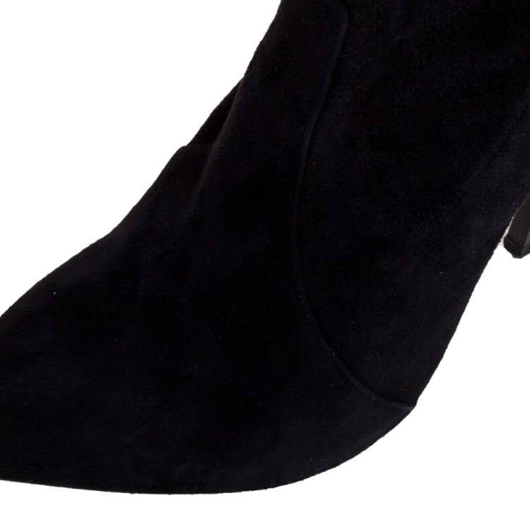 مملوكة مسبقًا Casadei Black Suede Over The Knee Boots Size 38