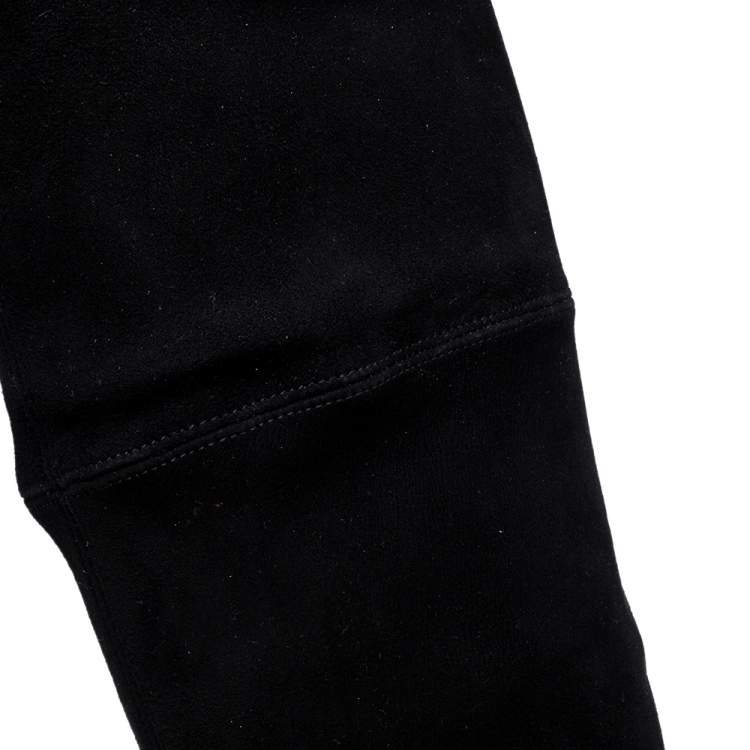 Pre Owned Casadei Black Suede Over Knee Boots Size 41