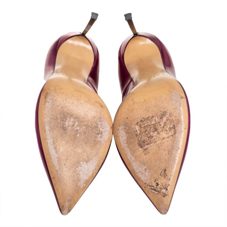 Pre Owned Casadei Pink Patent Leather Pointed Toe Pumps Size 39