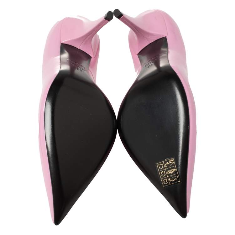Pre Owned Casadei Pink Patent Leather Pointed Toe Pumps Size 38