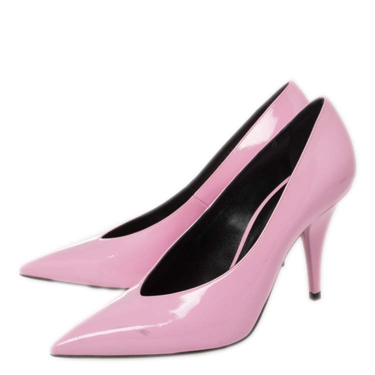Pre Owned Casadei Pink Patent Leather Pointed Toe Pumps Size 38